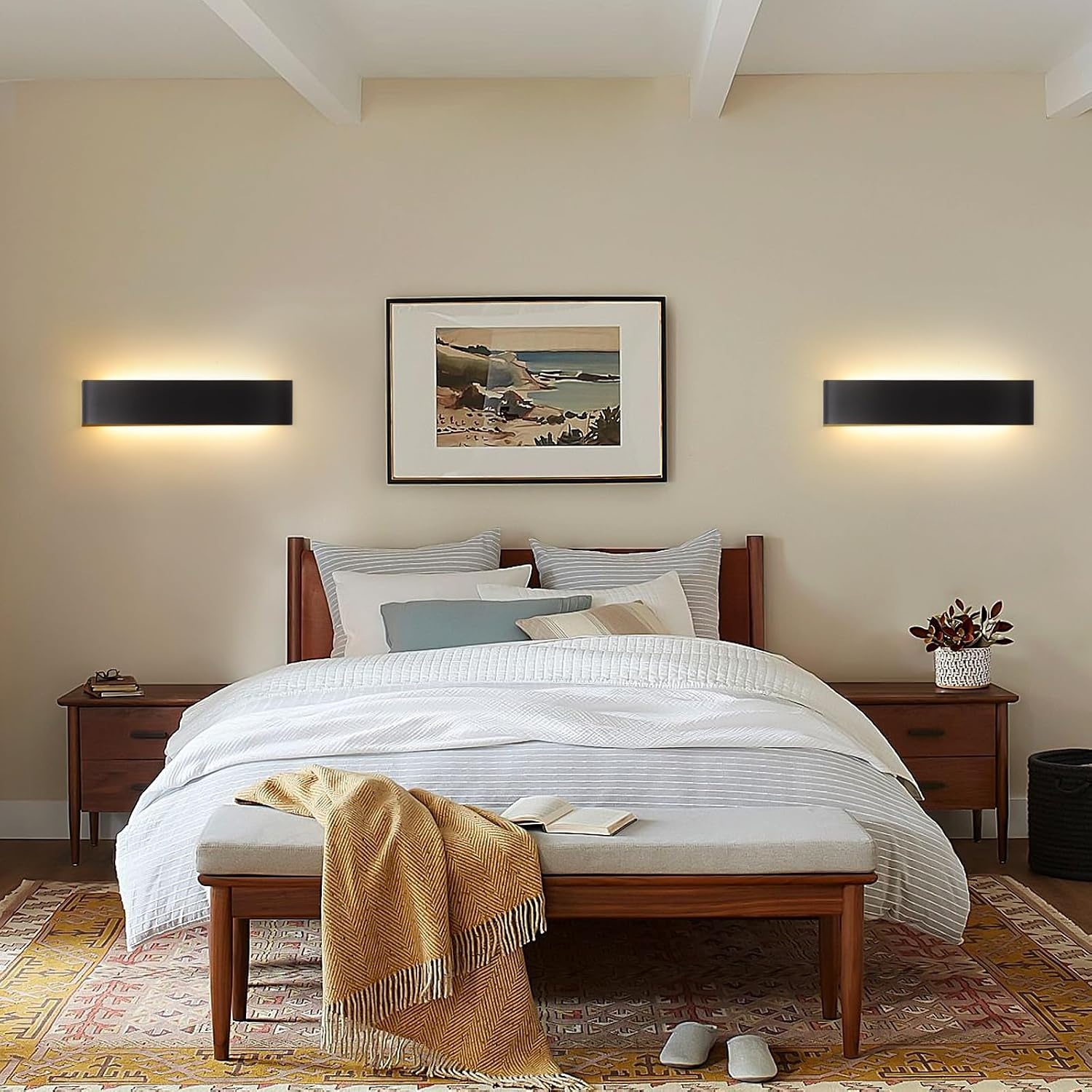 4er Set LED Wandleuchten 18W Dimmbar Schwarz - Bis zu 34% Rabatt
