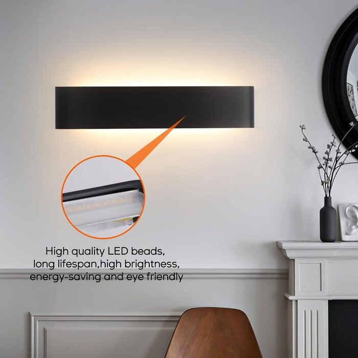4er Set LED Wandleuchten 18W Dimmbar Schwarz - Bis zu 34% Rabatt