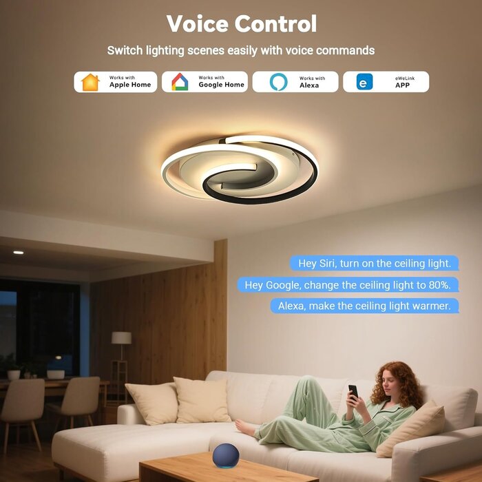 Smarte LED-Deckenleuchte, 32W, Ø 40cm, dimmbar, Matter-kompatibel - bis zu 34% sparen