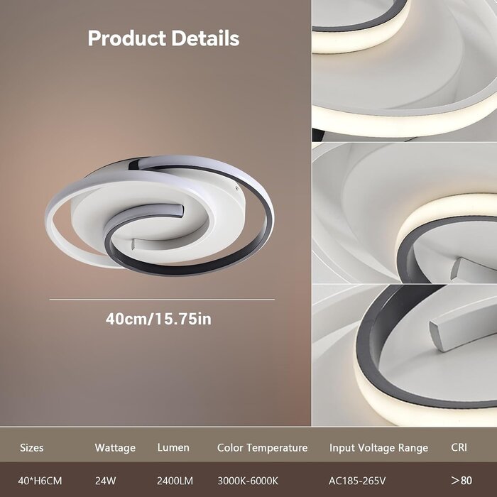 Smarte LED-Deckenleuchte, 32W, Ø 40cm, dimmbar, Matter-kompatibel - bis zu 34% sparen