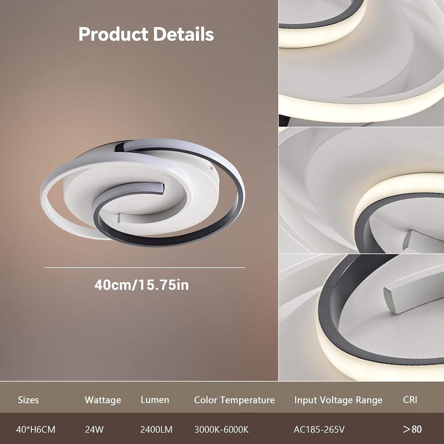 Smarte LED-Deckenleuchte, 32W, Ø 40cm, dimmbar, Matter-kompatibel - bis zu 34% sparen