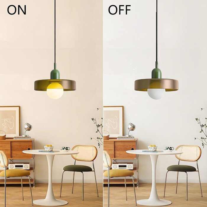 Pendelleuchte E27 Glas Grün ø25cm - Retro Design - Bis zu 34% sparen!