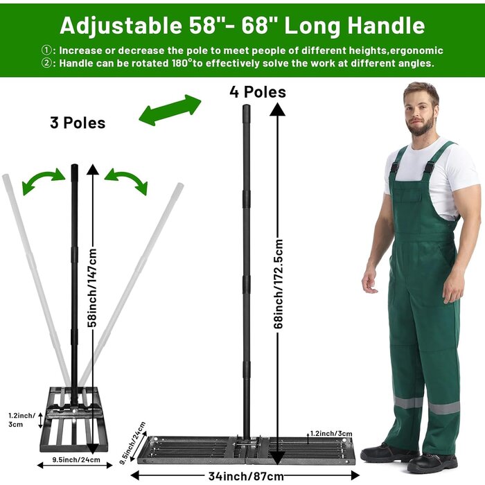 Profi Rasenrechen aus Edelstahl - 43,2 cm Breite - bis zu 34% sparen