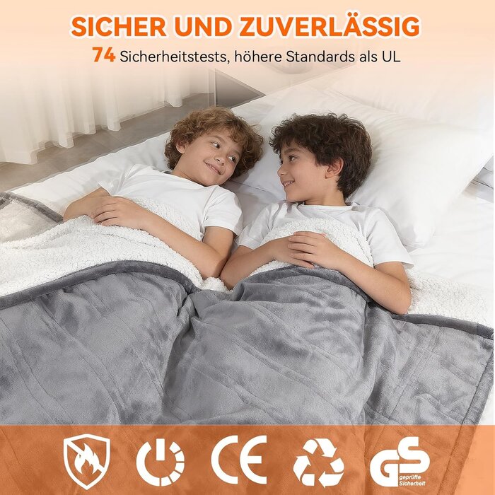 Elektrische Heizdecke 180x150cm, Flanell, 8 Stufen - bis zu 31% sparen