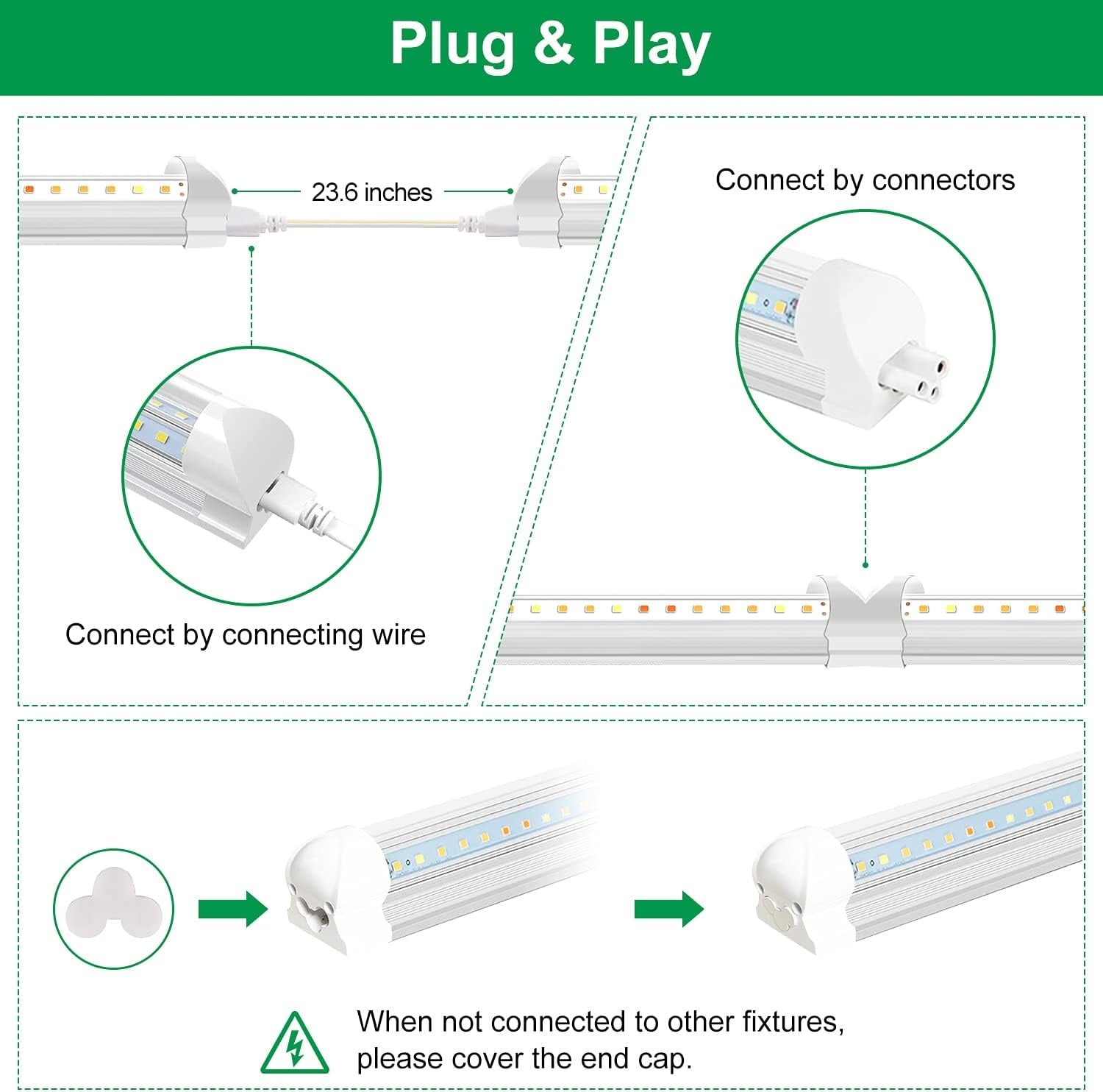 LED-Pflanzenlampe T8 Vollspektrum 60 cm 4er-Set - jetzt bis zu 33% sparen