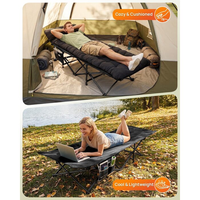 Sportneer Campingbett faltbar, 71 cm breit, bis 204 kg - jetzt bis zu 29% sparen