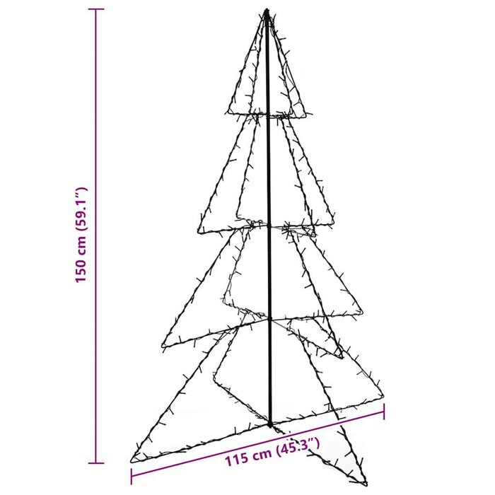 Vidaxl LED-Kegelbaum 150 cm - warmweiß - bis zu 56% sparen