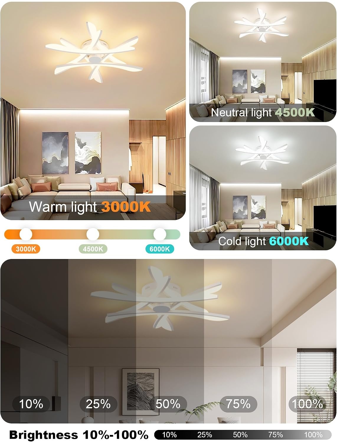 Moderne LED-Deckenleuchte dimmbar, 68 cm - bis zu 34% Rabatt