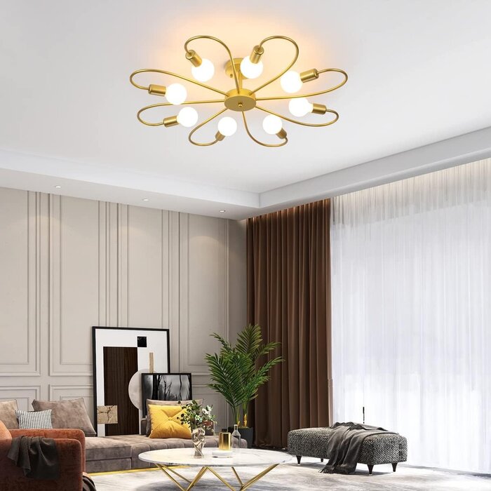 Sputnik Kronleuchter Gold 8-flammig Ø 84 cm - bis zu 34% Rabatt
