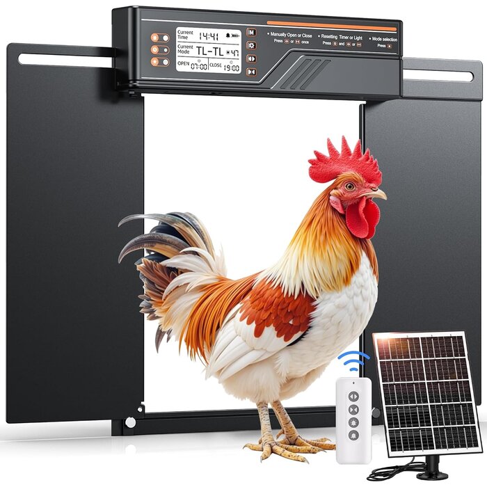 Automatische Hühnerklappe mit Solar & Doppelschiebetür - bis zu 29% Rabatt