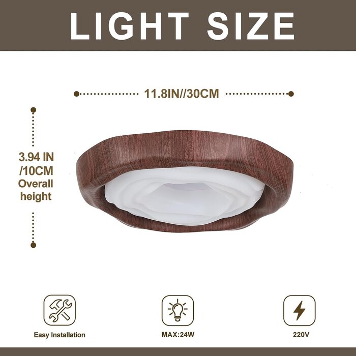 LED Deckenleuchte Holzoptik 42 cm 25W - bis zu 34% Rabatt auf Rückläufer