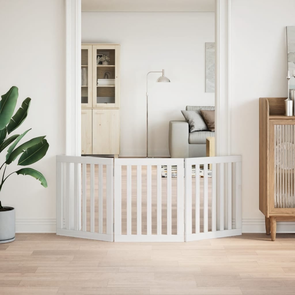 Klappbares Hundegitter 150 cm Pappelholz weiß - bis zu 33 % Rabatt