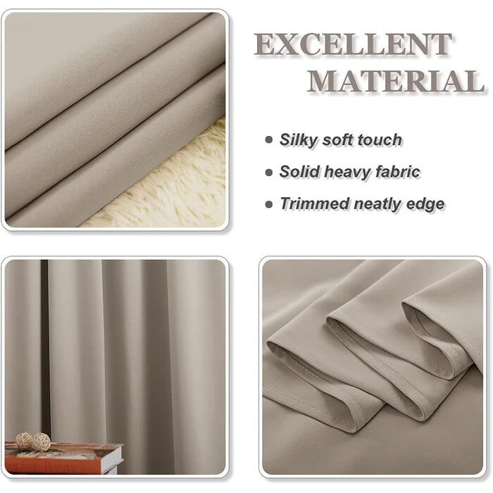 Verdunkelungsvorhänge 2er-Set 140x280cm Sand - bis zu 33% reduziert