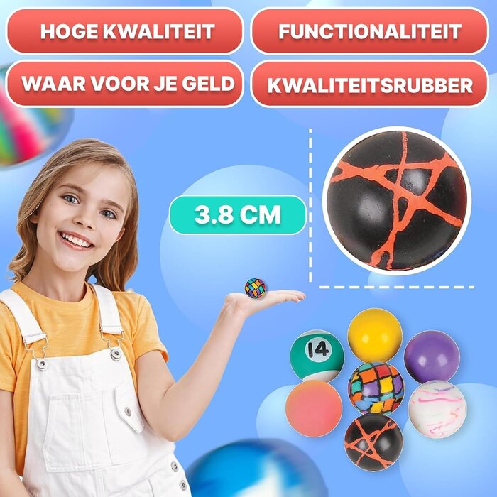 250 Flummis Set | Bunte Sprungbälle 27 mm | Bis zu 32% Rabatt