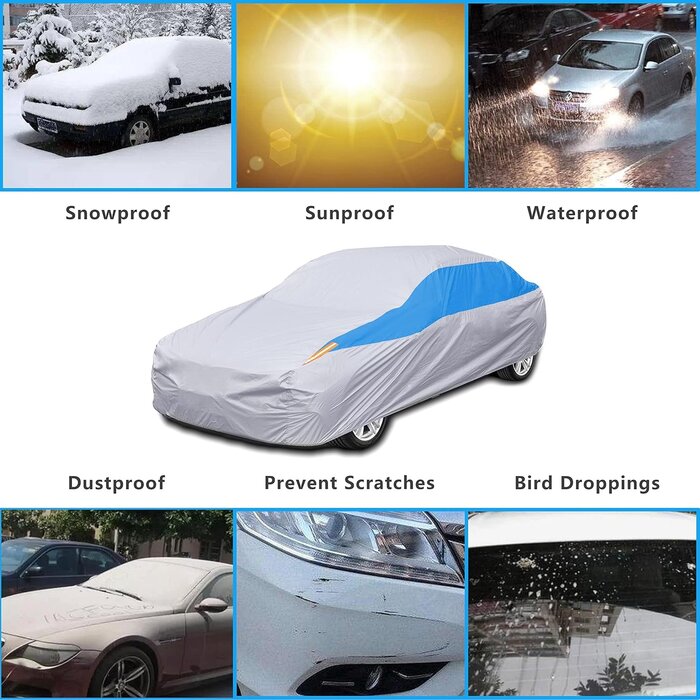 Universelle Autoabdeckung Allwetterschutz 510x195x175 cm - bis zu 32% günstiger