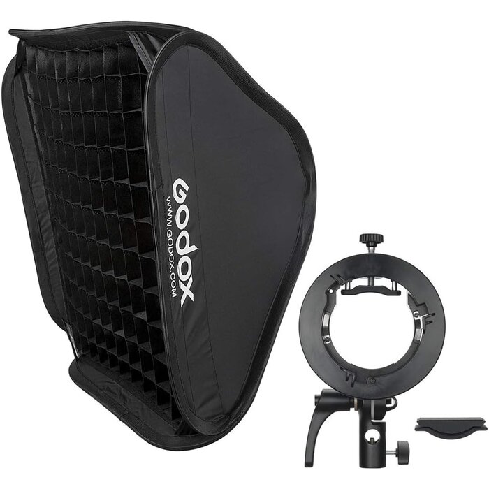 Faltbare Softbox 60x60cm mit S2-Halterung & Wabe - jetzt bis zu 33% sparen