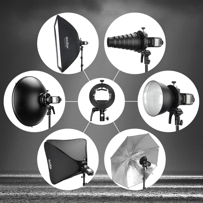 Faltbare Softbox 60x60cm mit S2-Halterung & Wabe - jetzt bis zu 33% sparen
