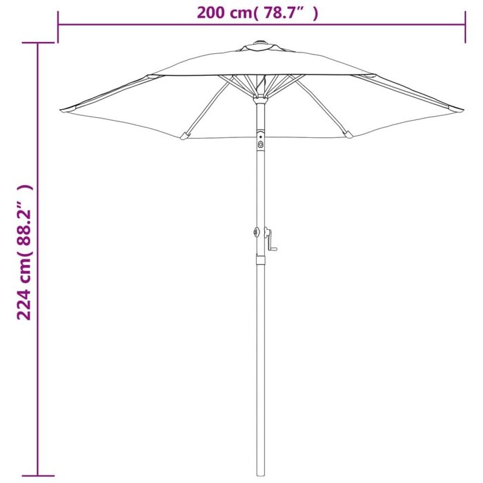 Vidaxl Sonnenschirm mit Kurbel 200x224cm Taupe - bis zu 33% reduziert