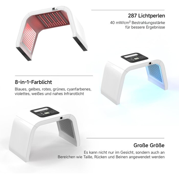 LED-Lichttherapie-Maske U-Form: 8 Lichtfarben - bis zu 35% Rabatt