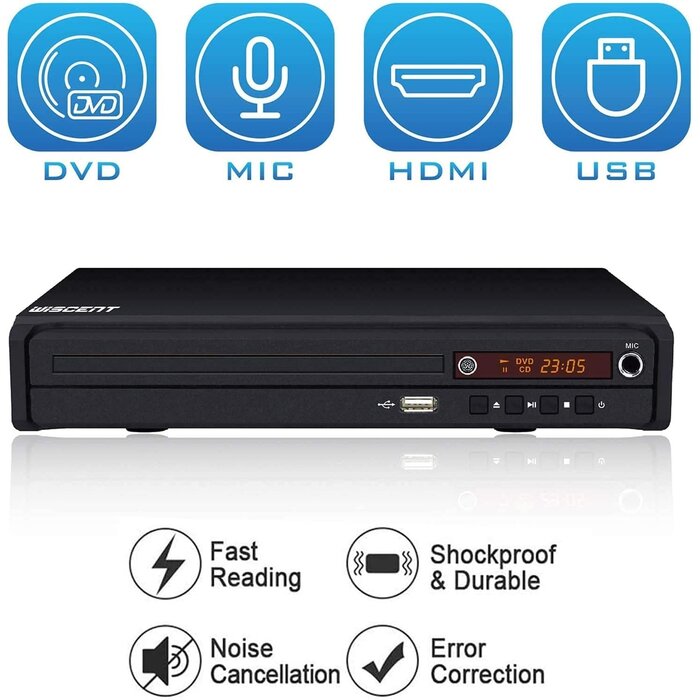 Kompakter DVD-Player 1080p Full HD | Regiofrei | Jetzt bis zu 33% reduziert