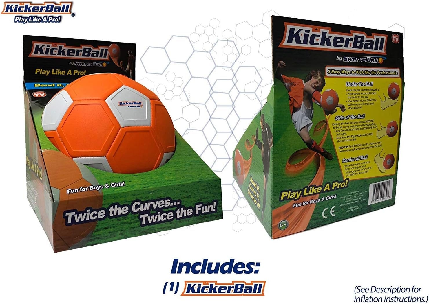 Trick-Fußball für Profi-Effet-Schüsse - 22 cm, orange-weiß, bis zu 32% Rabatt