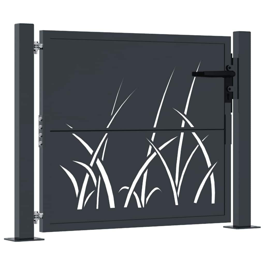 Vidaxl Gartentor Gras-Design 105x80 cm Stahl Anthrazit - bis zu 35% reduziert