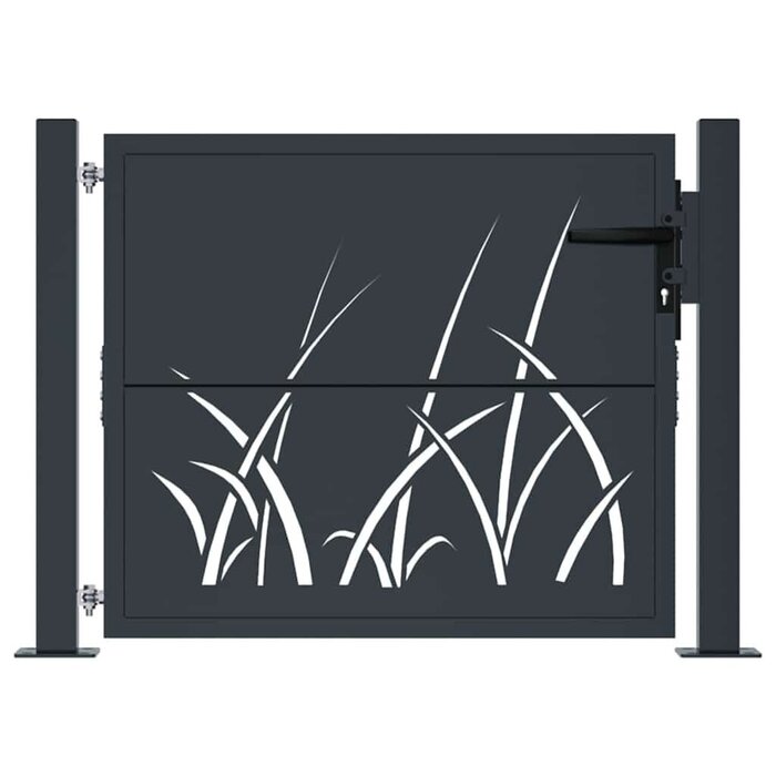 Vidaxl Gartentor Gras-Design 105x80 cm Stahl Anthrazit - bis zu 35% reduziert