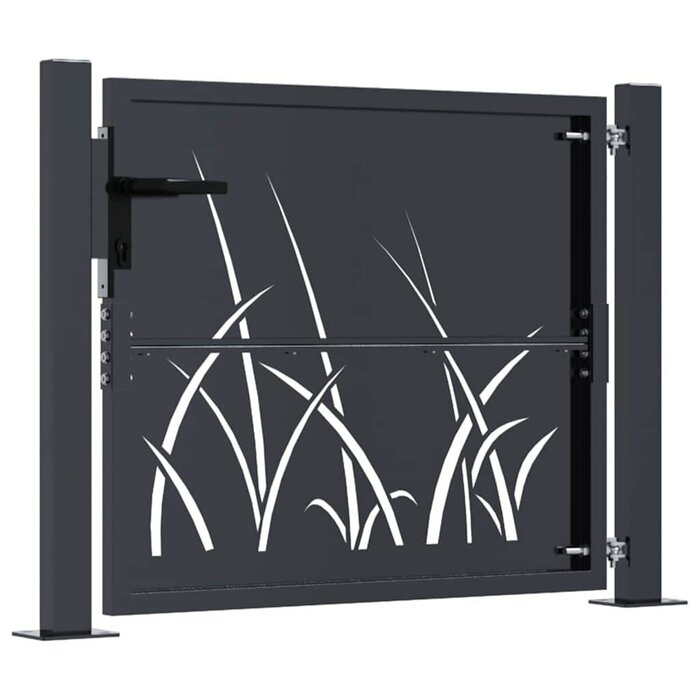 Vidaxl Gartentor Gras-Design 105x80 cm Stahl Anthrazit - bis zu 35% reduziert