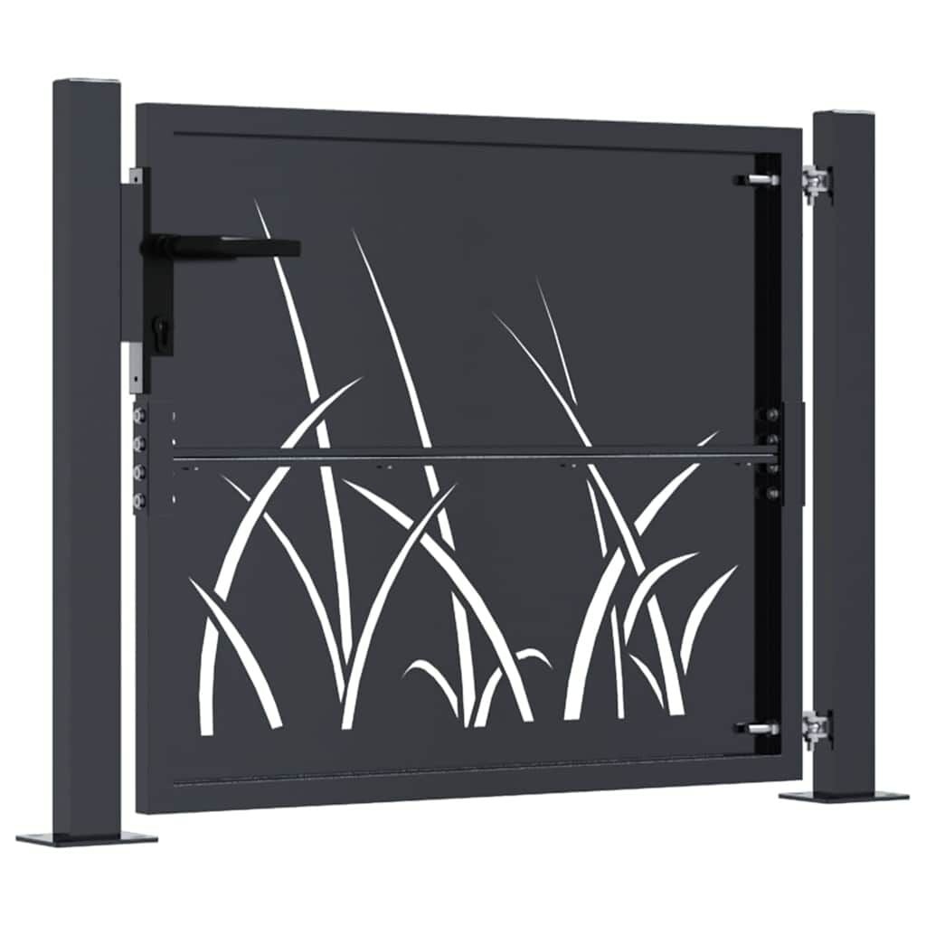 Vidaxl Gartentor Gras-Design 105x80 cm Stahl Anthrazit - bis zu 35% reduziert