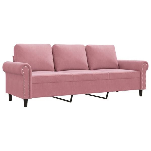 Vidaxl 3-Sitzer Sofa in Rosa - Samt-Optik - Jetzt bis zu 35% günstiger