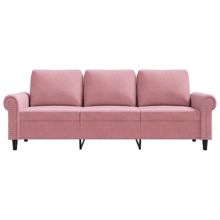 Vidaxl 3-Sitzer Sofa in Rosa - Samt-Optik - Jetzt bis zu 35% günstiger
