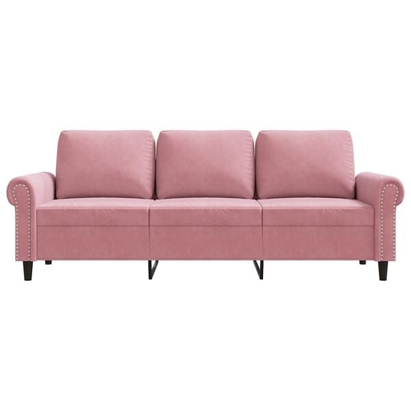 Vidaxl 3-Sitzer Sofa in Rosa - Samt-Optik - Jetzt bis zu 35% günstiger