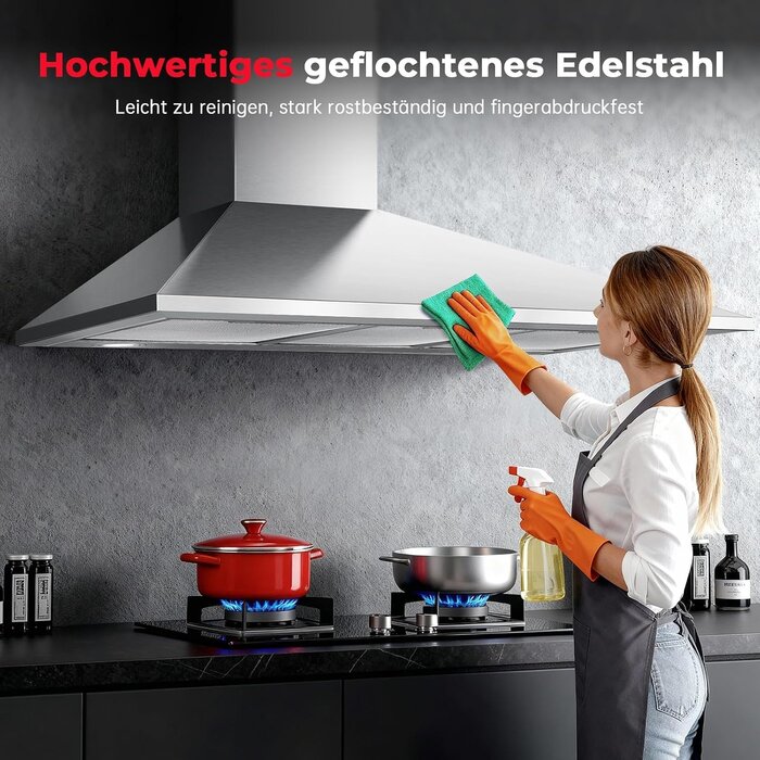 Wand-Dunstabzugshaube 90 cm Edelstahl A+++ - Outlet sparen bis zu 34%