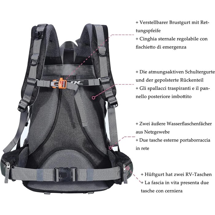 Wanderrucksack 40L, wasserdicht, Schwarz - bis zu 33% reduziert