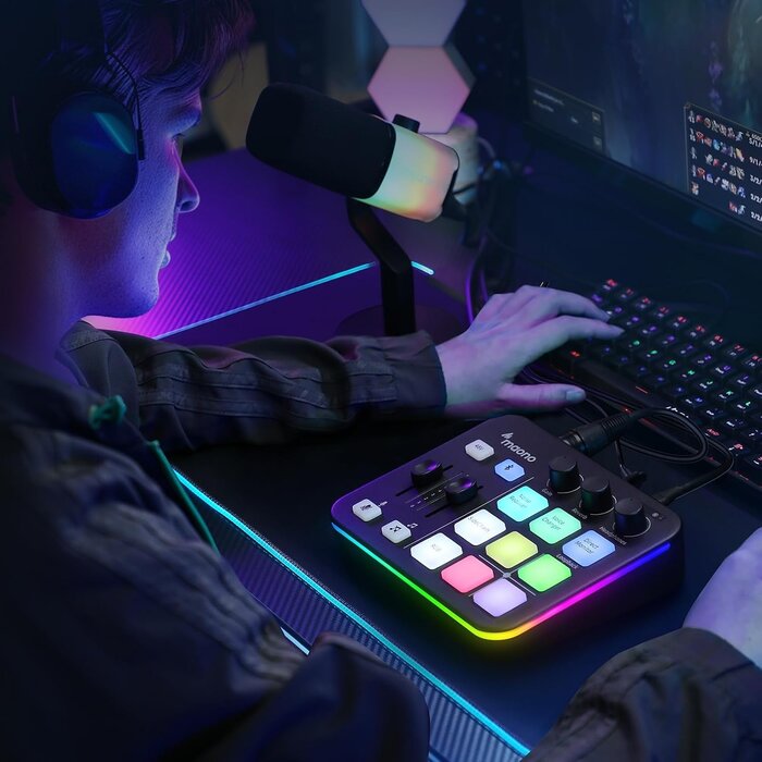 Gaming-Audiomixer mit XLR & RGB - Profi-Sound für Streamer bis zu 29% reduziert