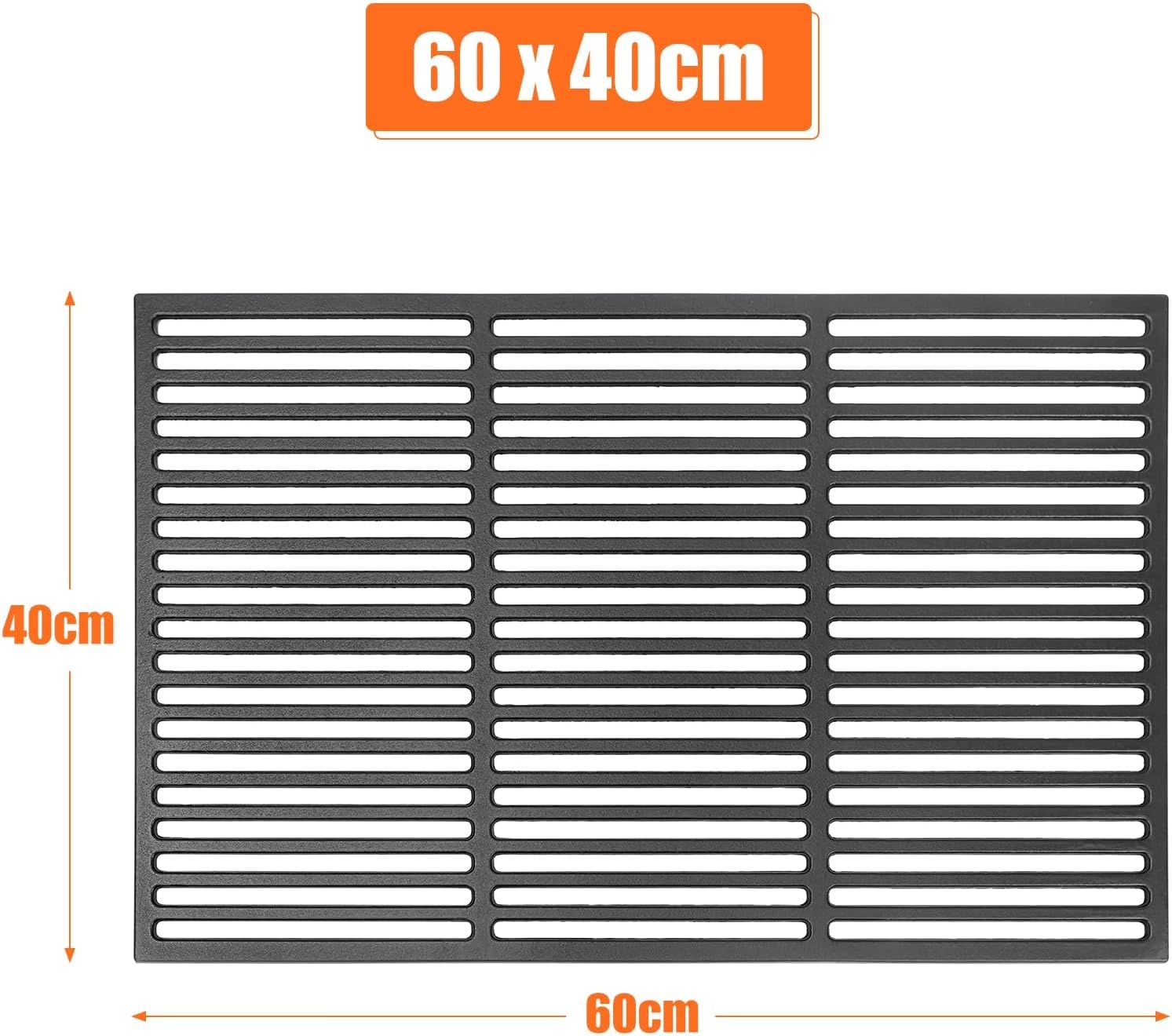 Gusseisen Grillrost 60 x 40 cm - Emailliert & Massiv - bis zu 28% sparen