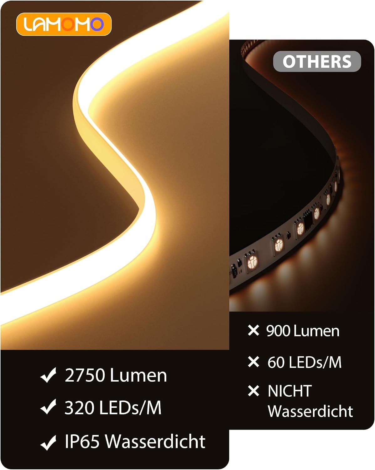 10m COB LED-Streifen Warmweiß IP65 - Dimmbar mit Fernbedienung - Bis zu 34% Rabatt