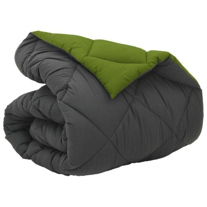 Winterbettdecke 200 x 135 cm - Mikrofaser - Grün & Anthrazit - bis zu 31% Rabatt