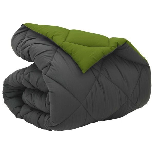 Winterbettdecke 200 x 135 cm - Mikrofaser - Grün & Anthrazit - bis zu 31% Rabatt