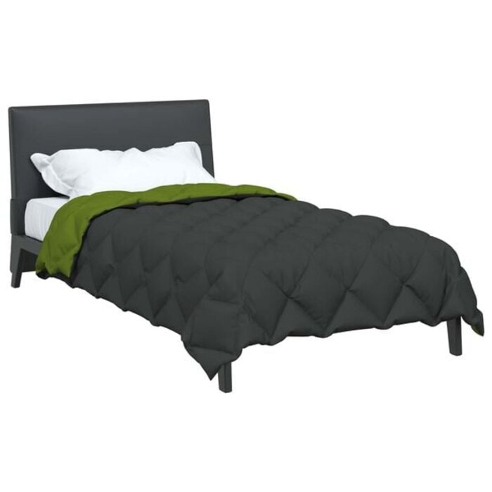 Winterbettdecke 200 x 135 cm - Mikrofaser - Grün & Anthrazit - bis zu 31% Rabatt