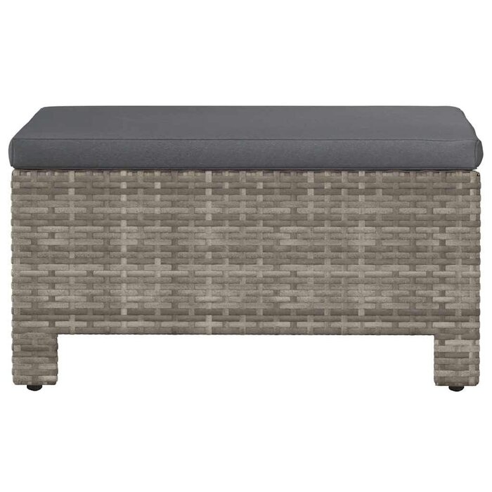 Fußhocker Poly-Rattan Grau 57x57cm - Jetzt bis zu 34% günstiger