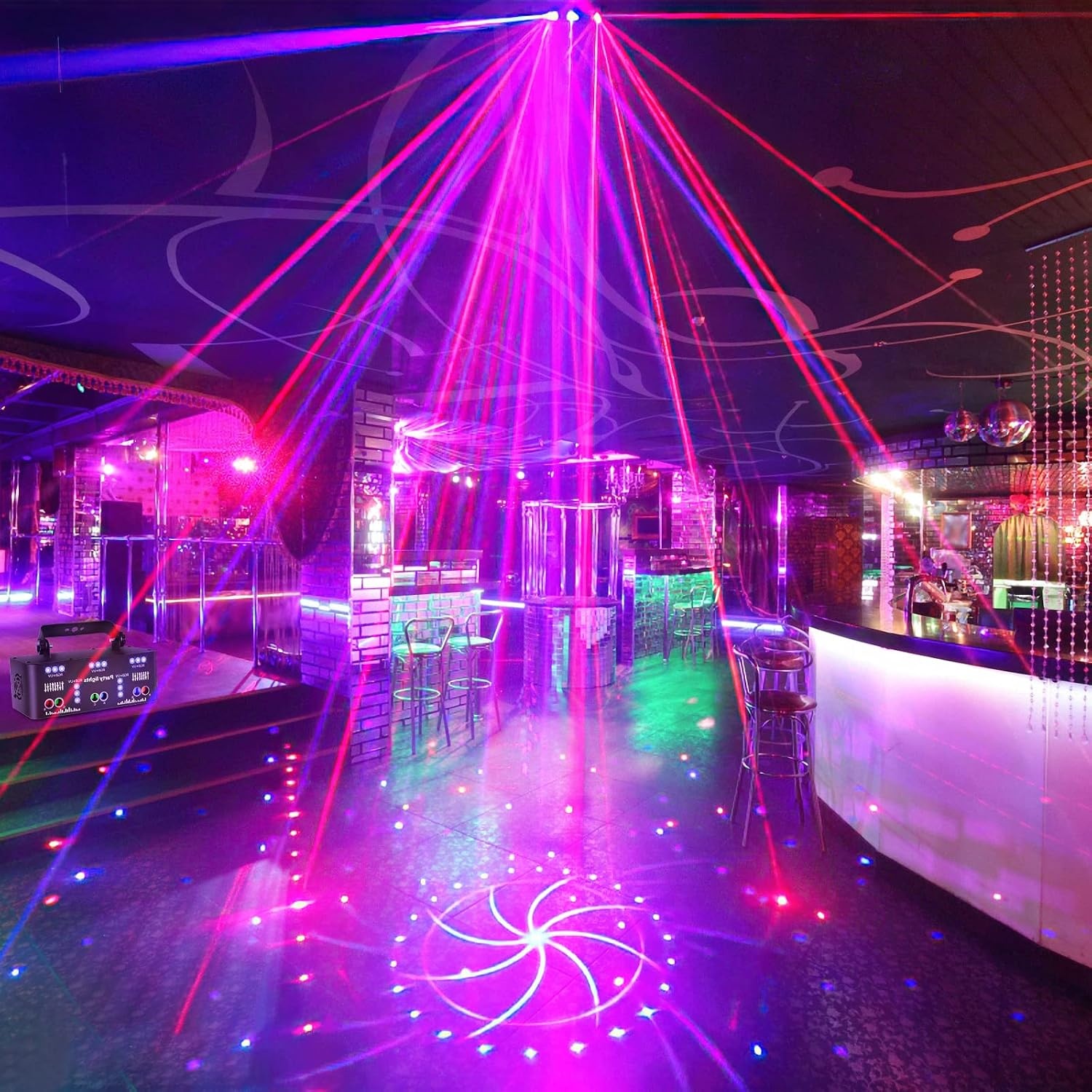 LED Party-Projektor mit 21 Linsen - Musikgesteuert - Bis zu 34% sparen