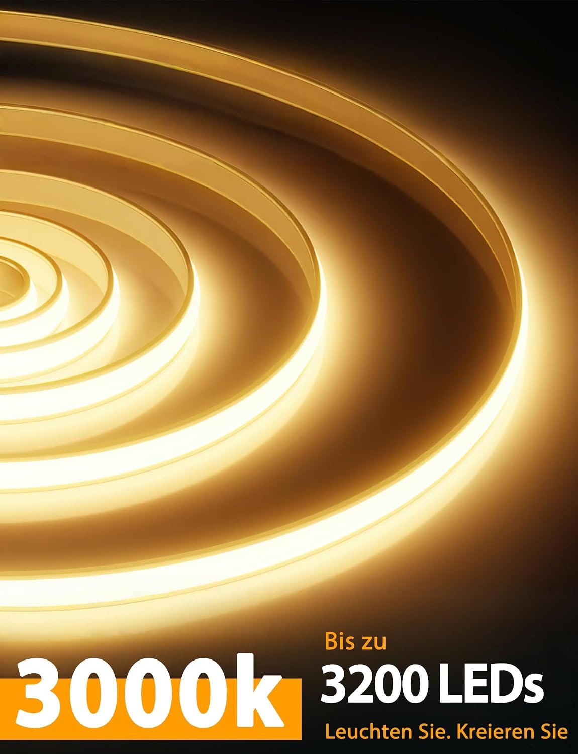 COB LED-Streifen Neon 10m Warmweiß 3000K IP65 Dimmbar - bis zu 29% Rabatt
