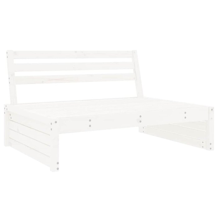 Garten-Mittelsofa aus massivem Kiefernholz, Weiß - bis zu 35% Rabatt