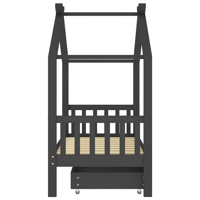 Vidaxl Hausbett Kinderbett 80x160 cm mit Bettkasten - Dunkelgrau - Bis zu 35% Rabatt