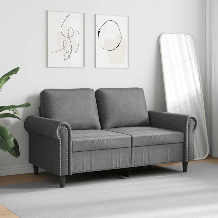 Vidaxl Elegantes 2-Sitzer Sofa in Dunkelgrau - Samt - Jetzt bis zu 35% günstiger