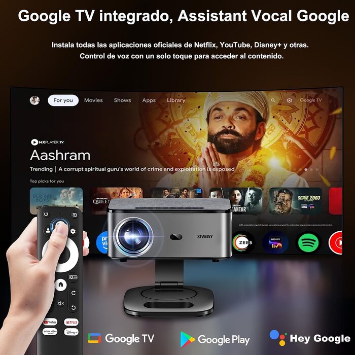Smart Home Cinema Projektor 4K - 360° drehbar mit Google TV - bis zu 35% Rabatt