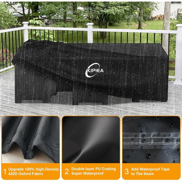 Gartenmöbel Abdeckhaube 242x162x100cm - Schwarz - bis zu 33% reduziert
