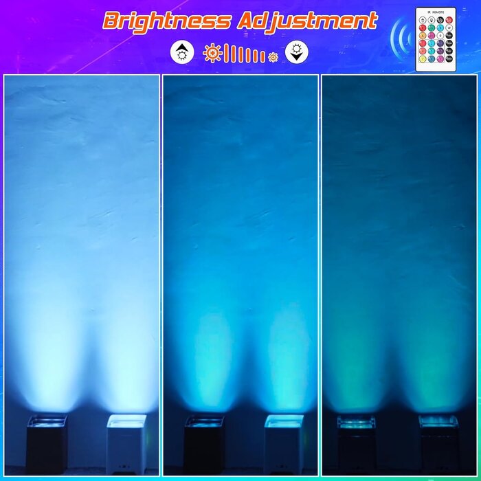 Profi LED Uplight Set 4x 108W RGBWA+UV - Akku & DMX - Outlet bis zu 35% Rabatt
