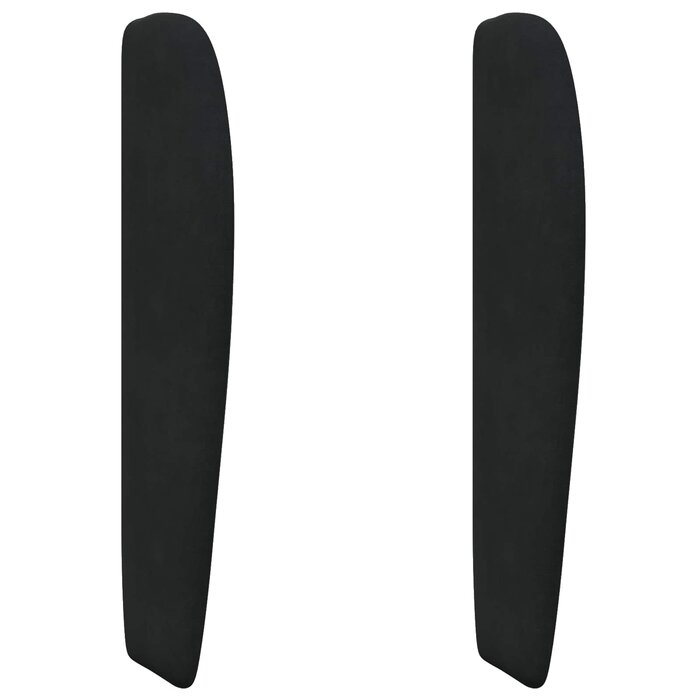 Samt-Kopfteil mit Ohrenbacken Schwarz - 80x23x6 cm - bis zu 27% Rabatt